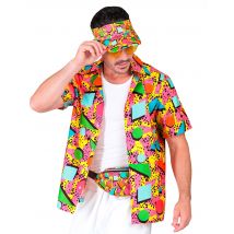 Chemise à motifs années 90 multicolore pour Adulte - Couleur Multicolore - Taille S/M