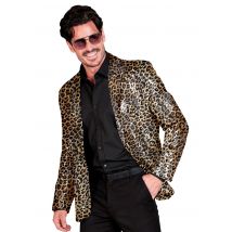 Veste de costume à sequins léopard pour Adulte - Couleur Marron - Taille M