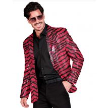 Veste de costume à sequins zébrée rose pour Adulte - Couleur Rose - Taille S