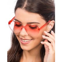 Lunettes cœur verres fumés rouges pour Adulte - Couleur Rouge