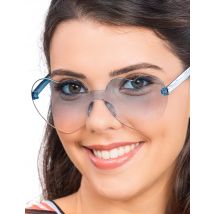 Lunettes coeur verres fumés bleus pour Adulte - Couleur Bleu