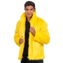 Manteau en fausse fourrure jaune pour Adulte - Couleur Jaune - Taille M