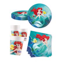 Kit anniversaire vaisselle jetable Ariel - Couleur Multicolore