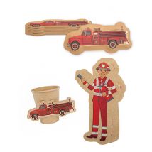 Kit anniversaire vaisselle jetable pompier - Couleur Rouge