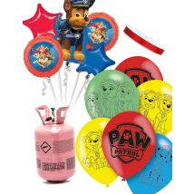Kit bouteille d'hélium avec 11 ballons Pat Patrouille et ruban - Couleur Multicolore