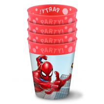 4 Gobelets réutilisables Spiderman 250ml - Couleur Multicolore