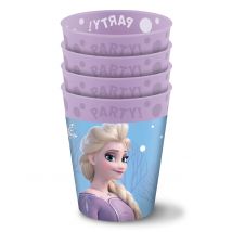 4 Gobelets réutilisables Frozen 250ml - Couleur Multicolore