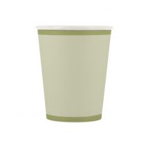 6 gobelets bi-color en carton Vert de gris et vert sauge - Couleur Vert