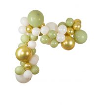 Kit Arche de 56 Ballons Vert Sauge et Or - Couleur Vert