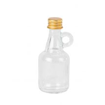 Mignonnette Verre Transparent avec Anse et Bouchon Or 50ml - Couleur Transparent