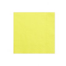 20 Serviettes jaune 33 x 33 cm - Couleur Jaune
