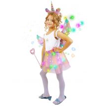 Kit déguisement licorne lumineux pour Fille - Couleur Multicolore