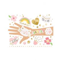 Kit 12 tatouages Chatons - Couleur Rose