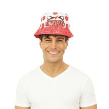 Bob blanc rouge Sauciflex Apéro pour Adulte - Couleur Rouge