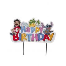 Cake topper Happy Birthday Stitch 17,5 cm - Couleur Multicolore
