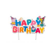 Cake topper Happy Birthday Peppa Pig 17 cm - Couleur Multicolore