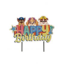Cake topper Happy Birthday Pat patrouille 17,5 cm - Couleur Multicolore