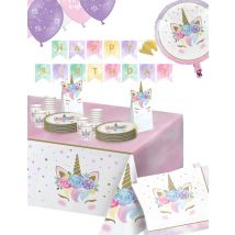 Maxi kit anniversaire licorne pastel - Couleur Multicolore
