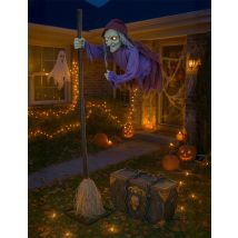 Décoration Animée Sorcière Planante 195 cm - Couleur Violet / parme