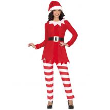 Déguisement d'elfe farceuse pour Femme - Couleur Rouge - Taille M / L (42-44)