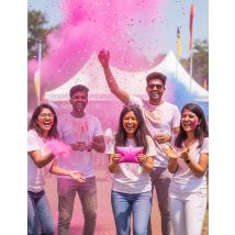 Sachet de poudre 500 g à effet Holi rose fluo - Couleur Rose