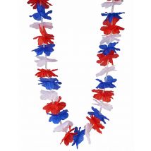Collana Hawaii rossa bianca e blu - Colore Bianco