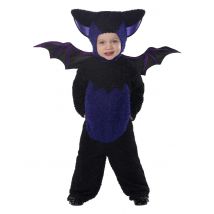 Costume da Pipistrello per bambino Halloween - Colore Nero - Taglia 3 - 4 anni (97/117 cm)