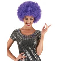 Parrucca riccia viola voluminosa per adulti