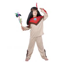 Costume da indiano per bambino - Colore Marrone - Taglia L 10-12 anni (130-140 cm)