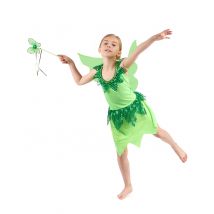 Costume da fatina verde per bambina - Taglia L 10-12 anni (130-140 cm)