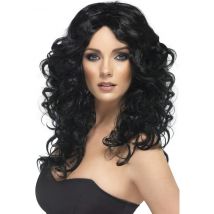 Parrucca riccia nera da donna - Colore Nero
