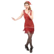 Costume stile charleston rosso da donna