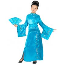 Costume da geisha turchese per bambina - Colore Blu - Taglia 3 - 5 anni (110 cm)
