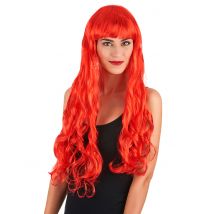 Parrucca da donna capelli ondulati lunghi rossi