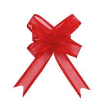 5 mini fiocchi rossi in organza - Colore Rosso