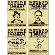 4 poster Wanted banditi americani - Colore Giallo