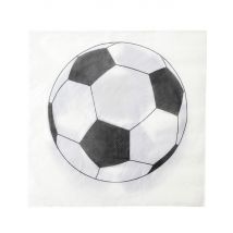 20 tovaglioli di carta stampata con pallone da calcio 33 x 33cm - Colore Bianco