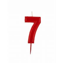 Candelina numero 7 - Colore Rosso