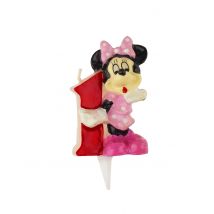 Candela Minnie di 6,5 cm. e numero 1 - Colore Multicolore