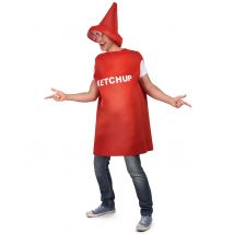 Costume per adulti barattolo di ketchup - Colore Multicolore