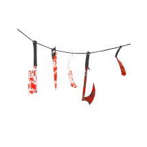 Attrezzi insanguinati decorativi per Halloween - Colore Rosso