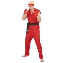 Costume rosso da guerriero di arti marziali per adulto - Taglia Taglia unica