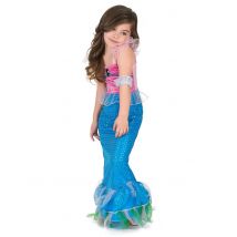 Costume da sirena di colore rosa e azzurro per bambina - Taglia S 4-6 anni (110-120 cm)