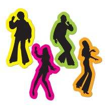 4 sagome disco anni '70 40 cm - Colore Multicolore