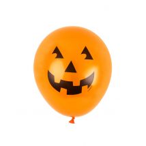 10 palloncini a forma di zucca sorridente di Halloween - Colore Arancione