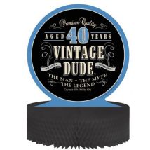 Centrotavola di compleanno in stile vintage 40 anni - Colore Nero