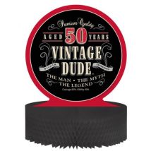 Centrotavola 50 anni in stile vintage - Colore Nero