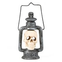 Lanterna con cranio luminoso Halloween - Colore Bianco