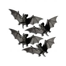 4 pipistrelli di plastica per Halloween - Colore Nero