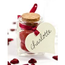 10 etichette cuori bianchi - Colore Bianco